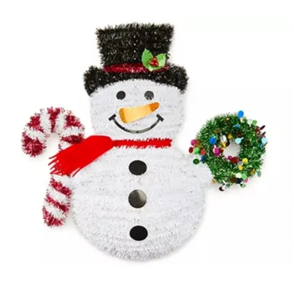 Tinsel Snowman Christmas Decor Wreath CandyCane 19